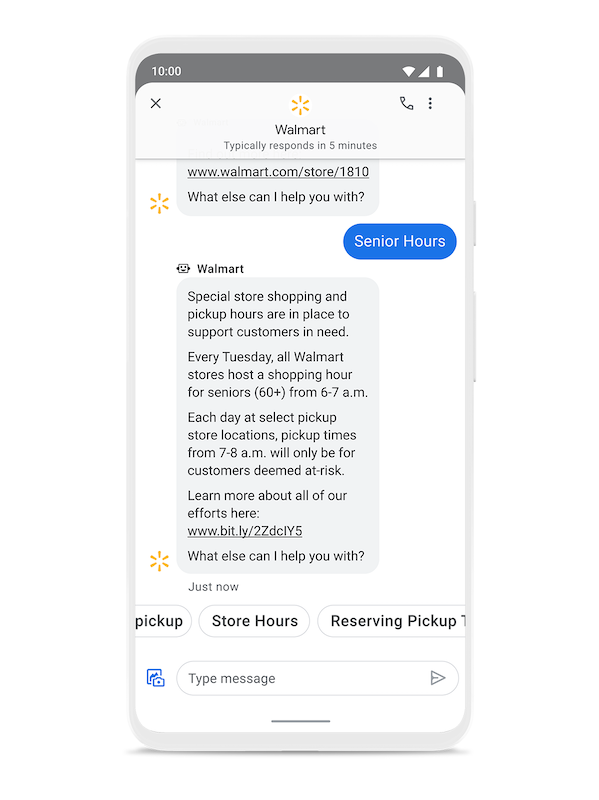 Przykład Walmart korzystający z GBM w celu zapewnienia specjalnych godzin pracy sklepu.