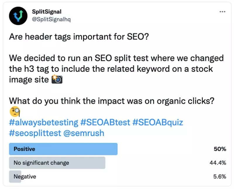 SEO-Split-Test auf Massive Stock Photo Site