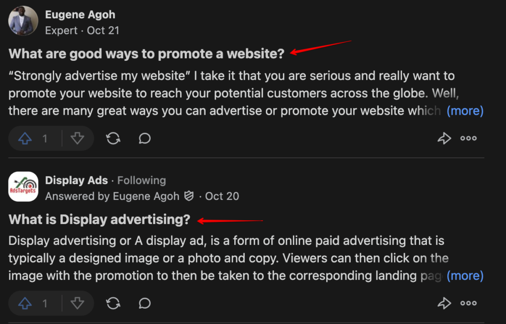 Quora Q and A Forum gezielte Werbung