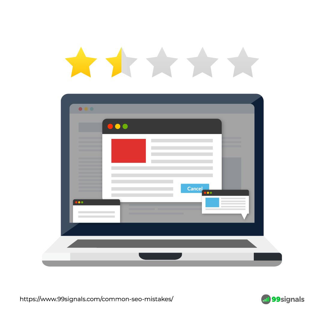 邪魔なポップアップ Intrusive Popups