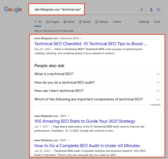 内部リンク-サイト検索 Internal Links - Site Search