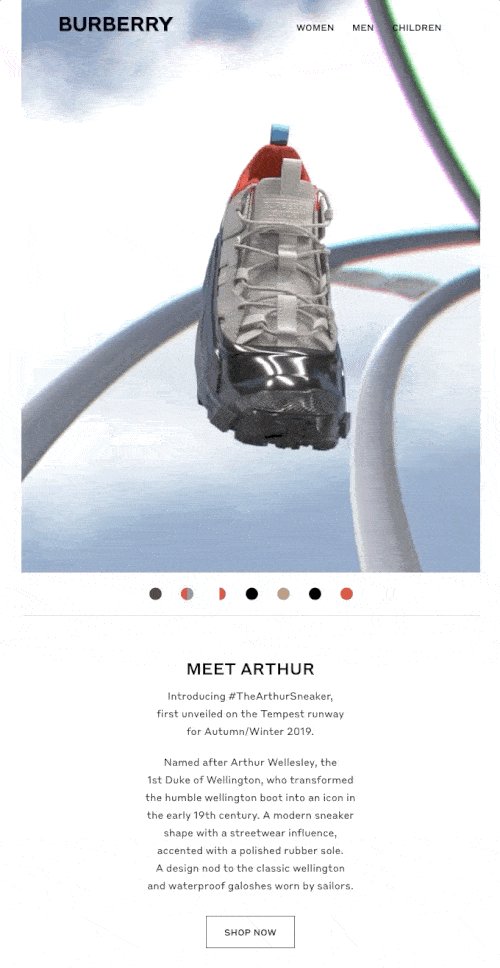 Newsletter sui prodotti Burberry