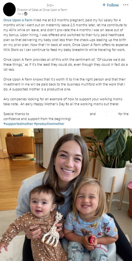 Exemplu de postare din culise pe LinkedIn