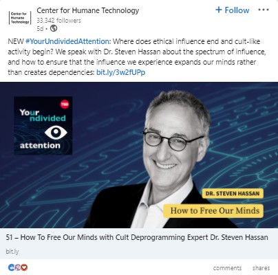 Exemplu de postare podcast promoțională