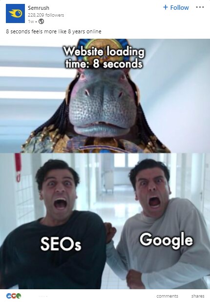 Exemplu de Meme pe LinkedIn