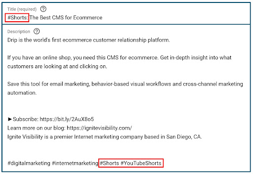 Otimize seu curta do YouTube