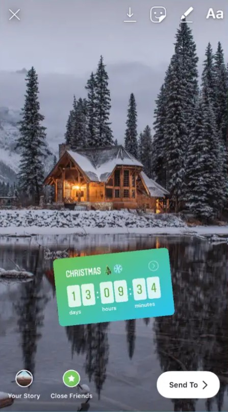 สติ๊กเกอร์นับถอยหลัง Instagram
