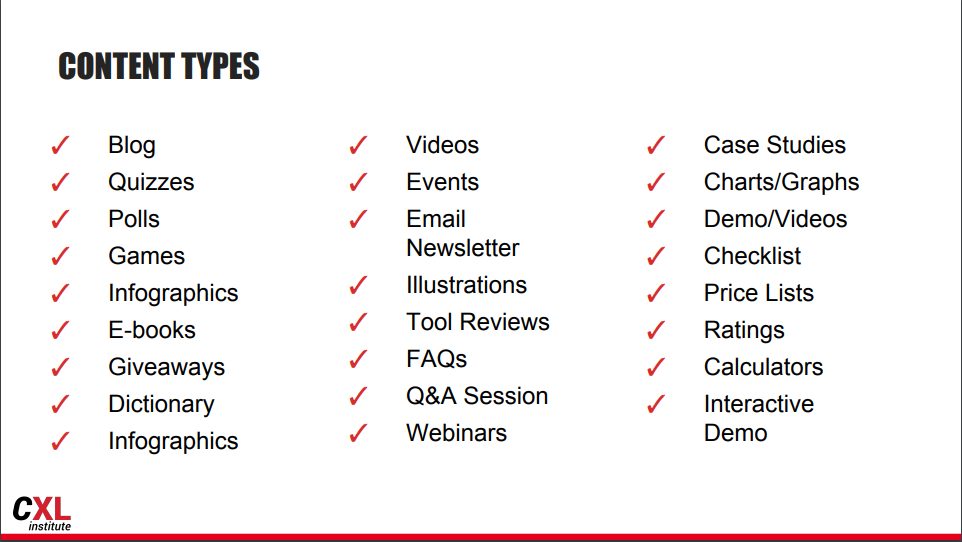 Lista de tipuri de conținut captură de ecran