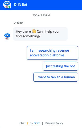 Captură de ecran pentru Drift Chatbot