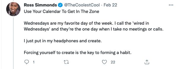 Captură de ecran cu tweetul lui Ross Simmonds