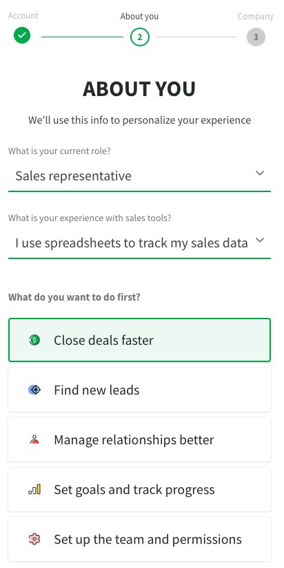 Captură de ecran cu Pipedrive Captured Post Activare