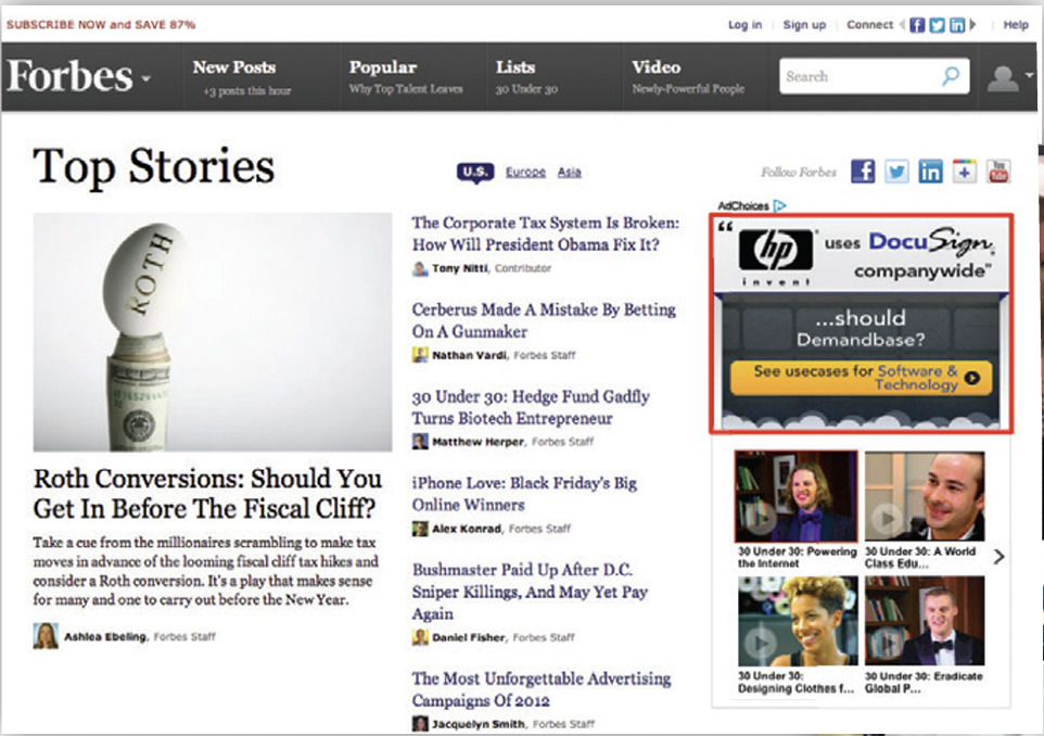 Screenshot della campagna pubblicitaria digitale di Docusign