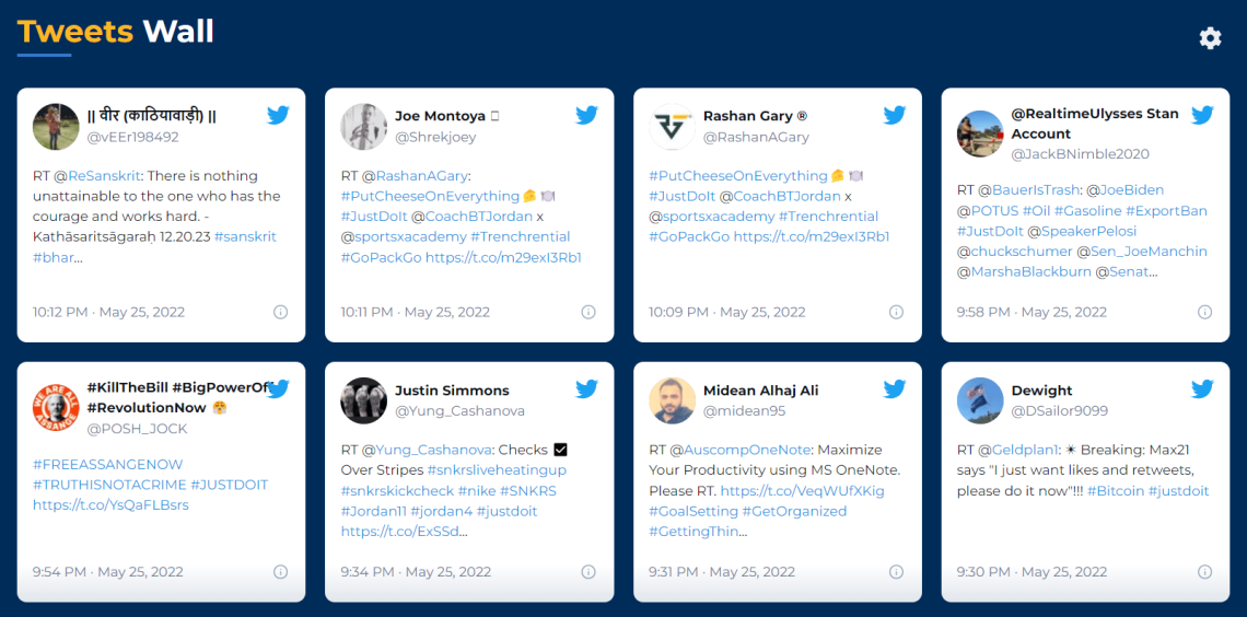 Hashtagify 的推文牆