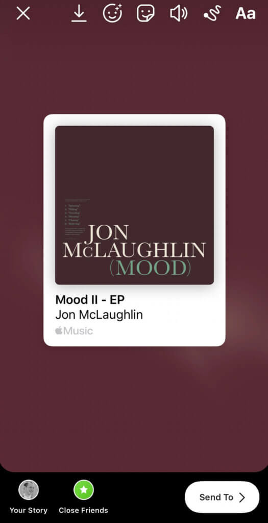 Apple Music в Instagram Stories