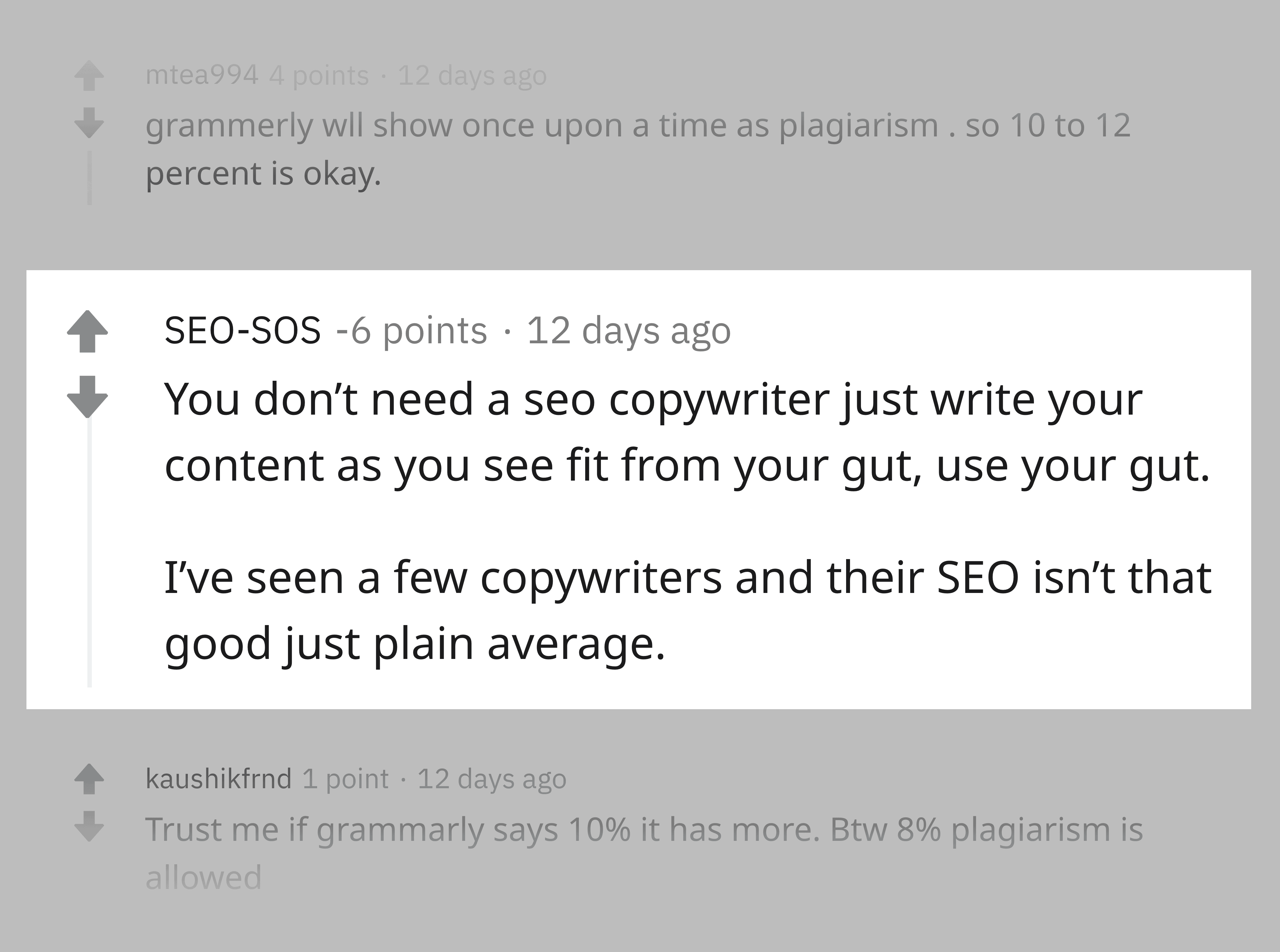 Subreddit SEO – Comentário inútil SEO subreddit – Useless comment