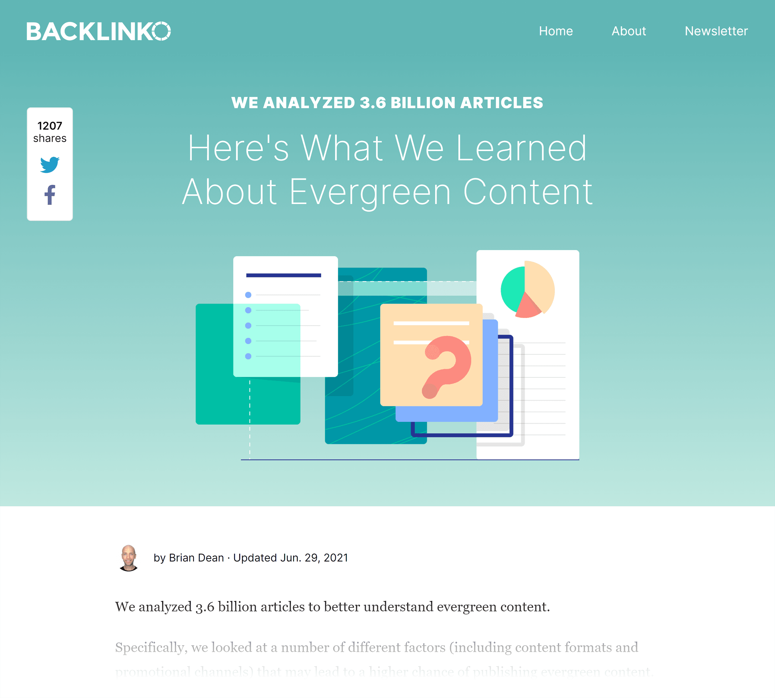 Backlinko – Estudo de conteúdo Evergreen Backlinko – Evergreen content study