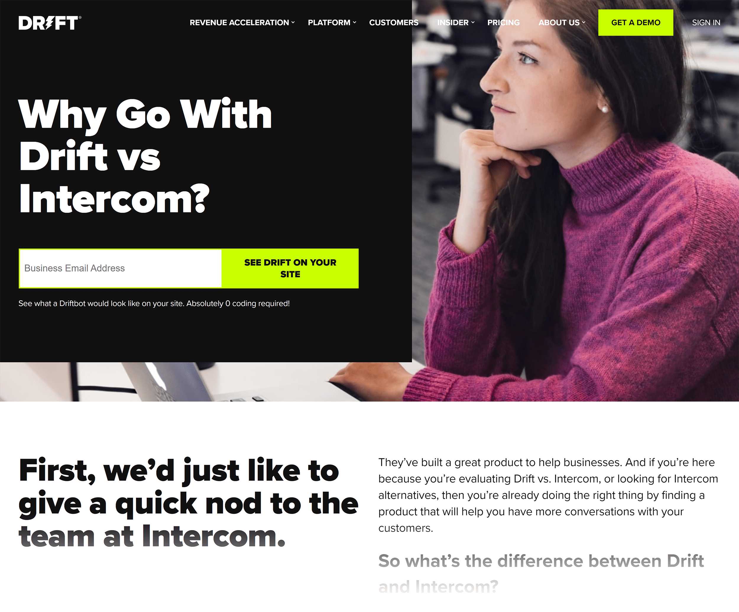 Drift – Drift vs post Intercom Drift – Drift vs Intercom post