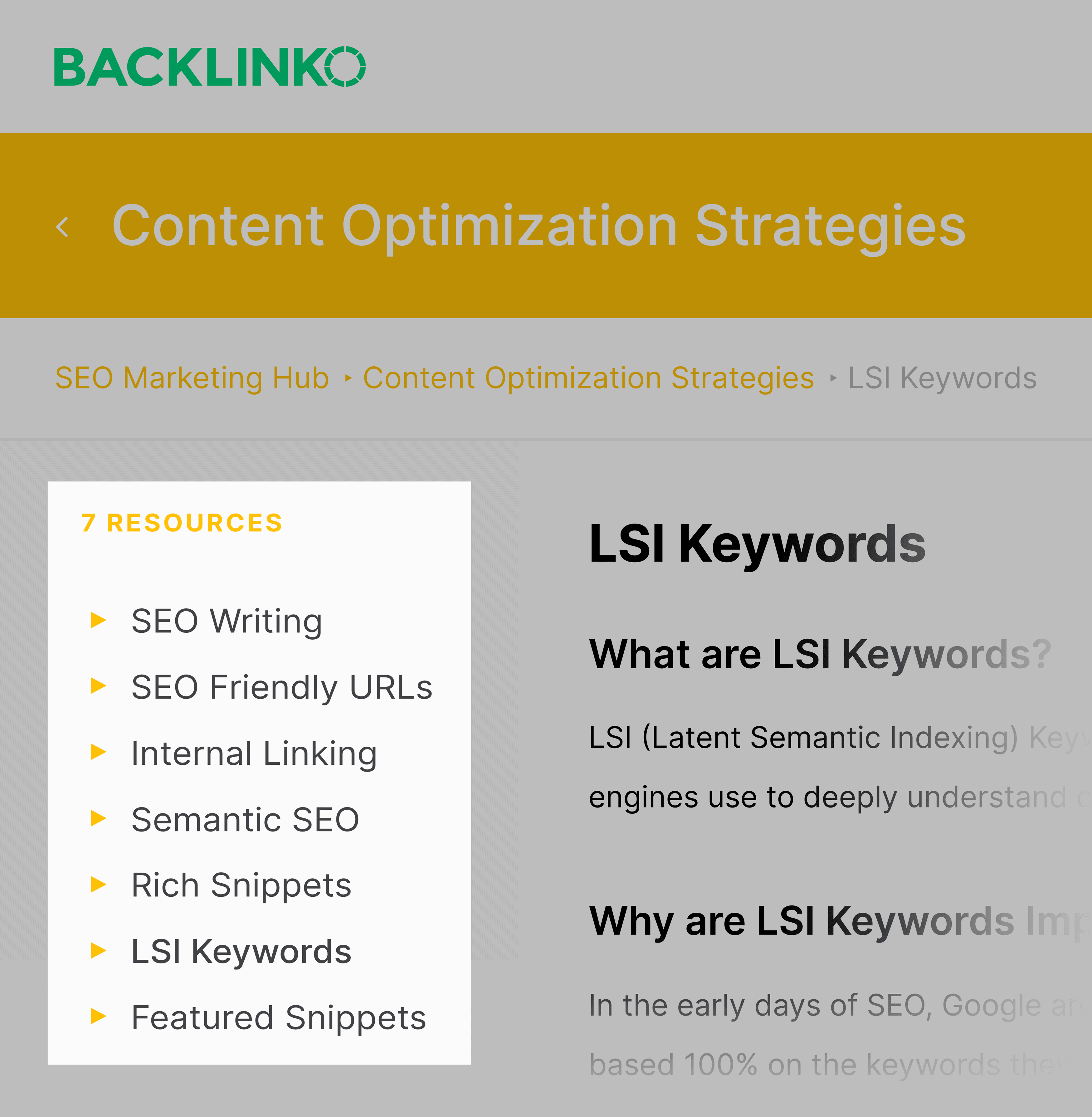 Hub de SEO – entrada de palavras-chave LSI – Barra lateral SEO hub – LSI keywords entry – Sidebar