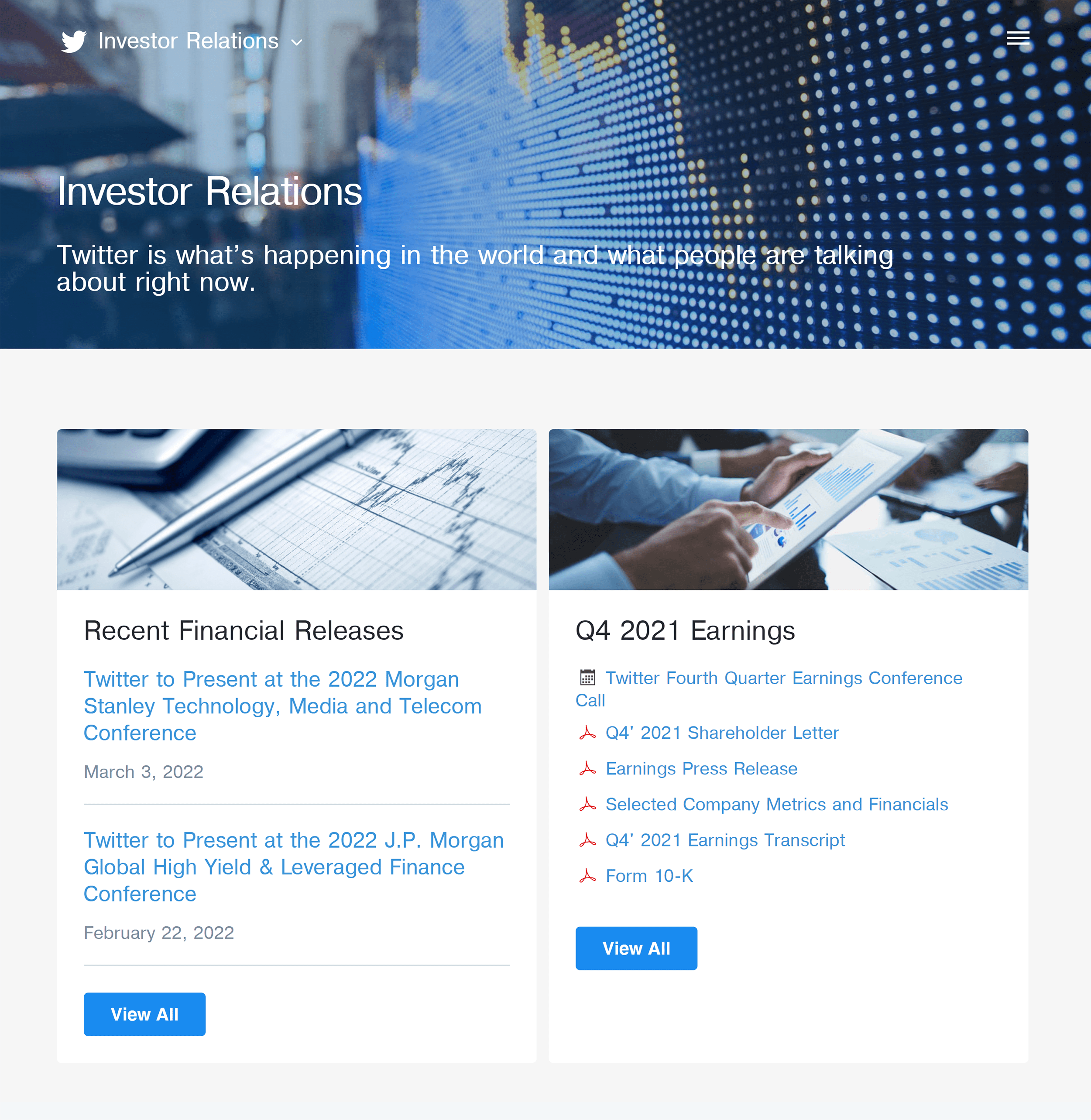 Twitter – Yatırımcı ilişkileri Twitter – Investor relations