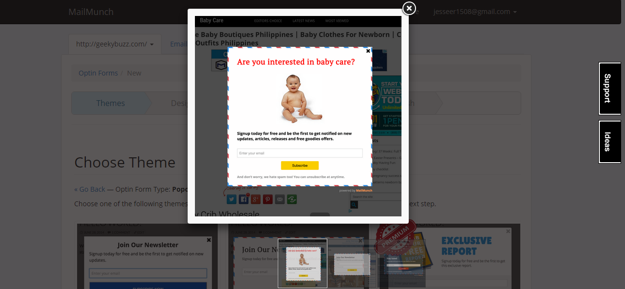 Pop-up Preview on MailMunch