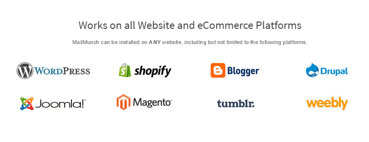 MailMunch compatible platforms