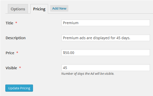 WPAdvert sandbox mode