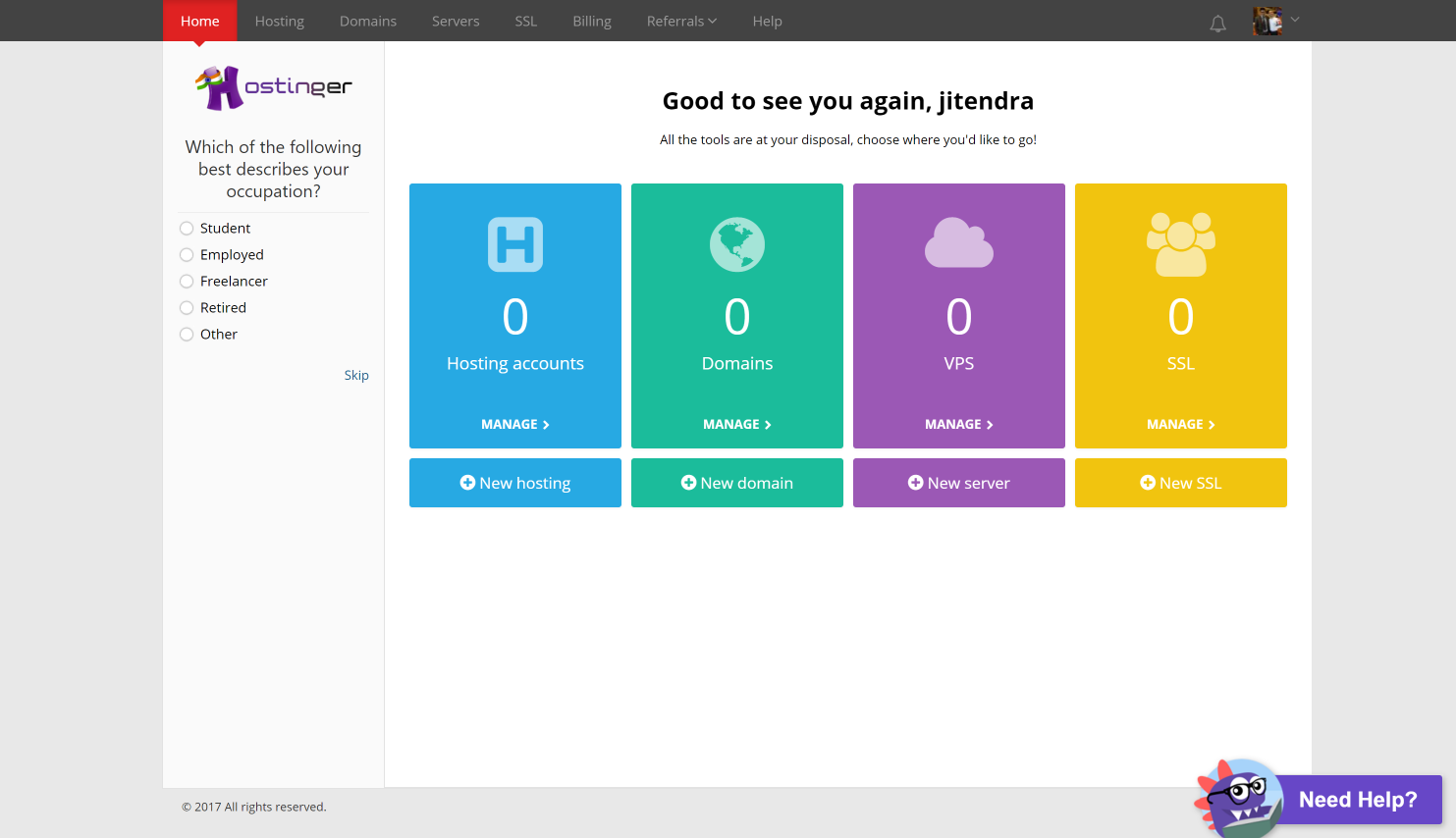 Dashboard delle recensioni di Hostinger Hostinger Review Dashboard