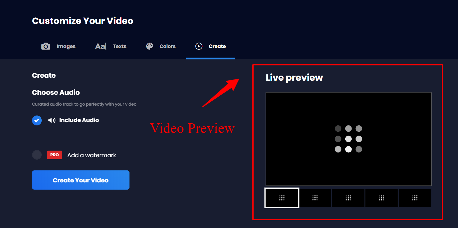 Viddyozeのカスタマイズ-ビデオプレビュー