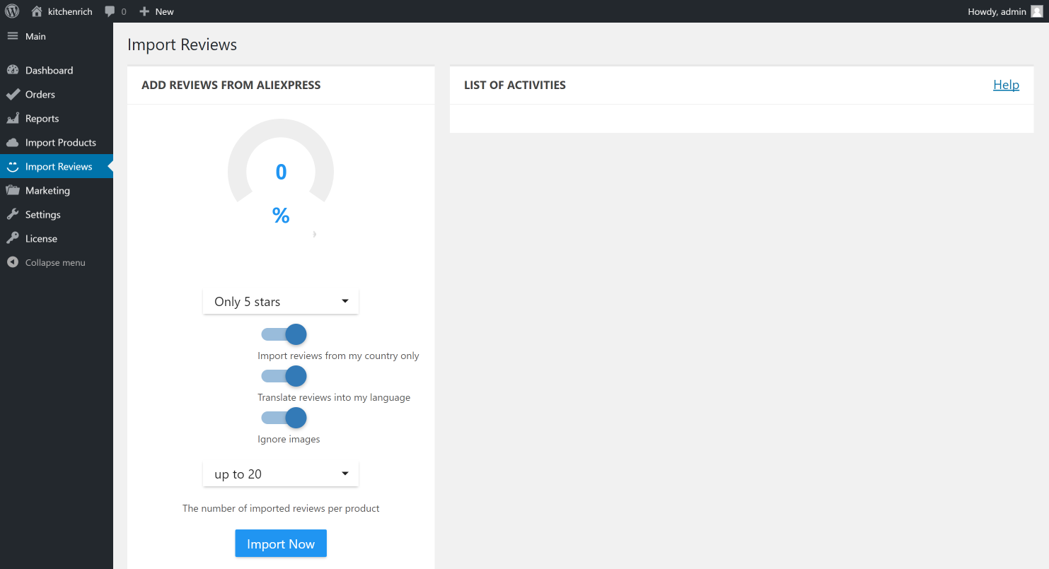 recensioni di importazione di prodotti alidropship