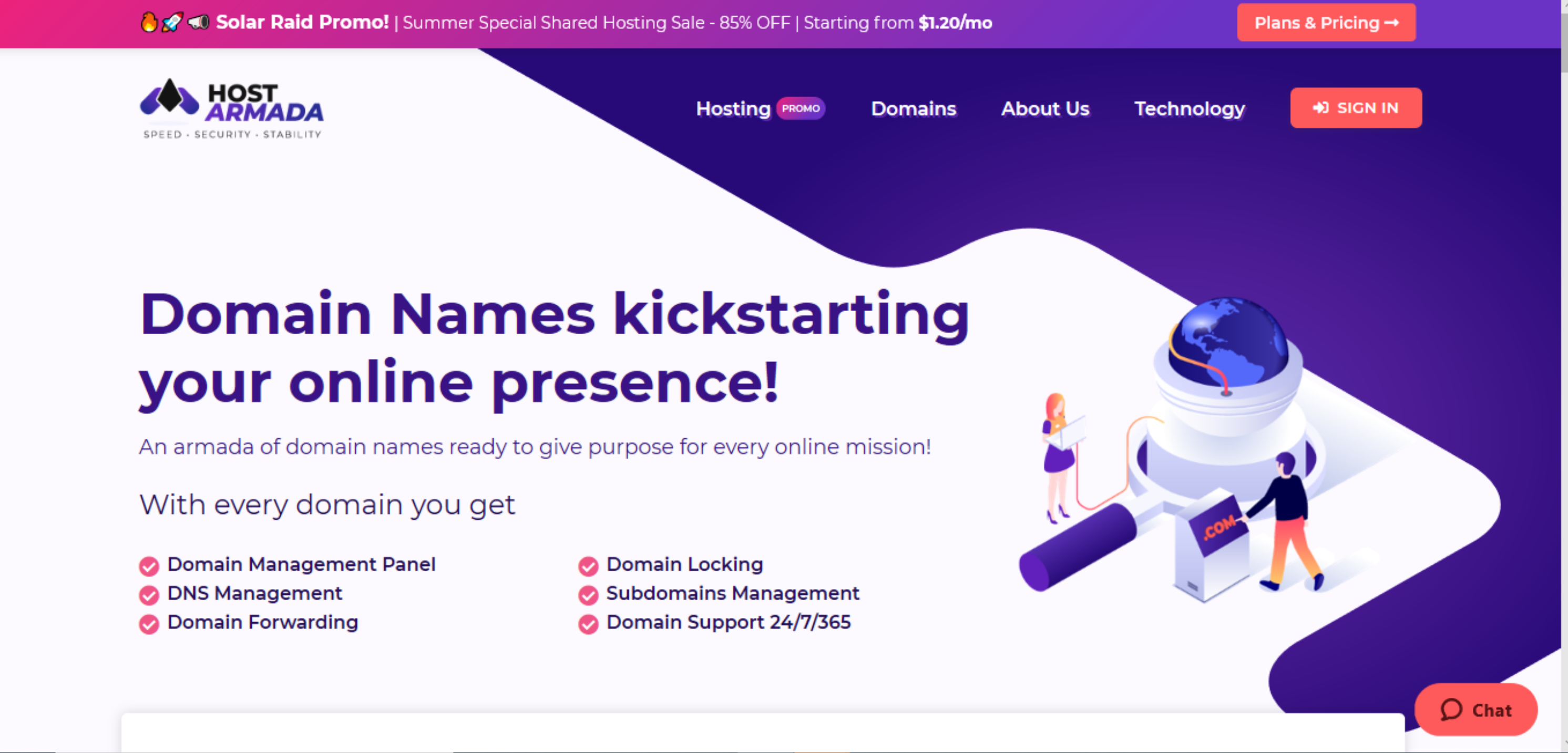 Registrazione del dominio HostArmada