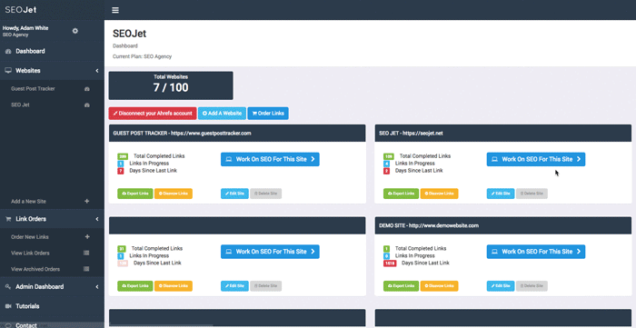 Обзор SEOJet — панель инструментов SEOJet Review - Dashboard