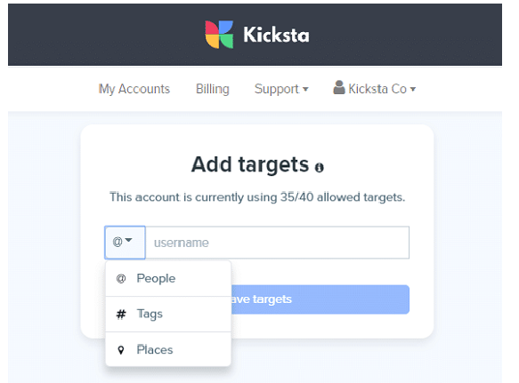 Kicksta 與 SocialCaptain 的評論 - 目標帳戶 A Review of Kicksta vs SocialCaptain - Target Account