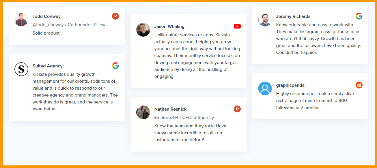 Kicksta - Testimonials