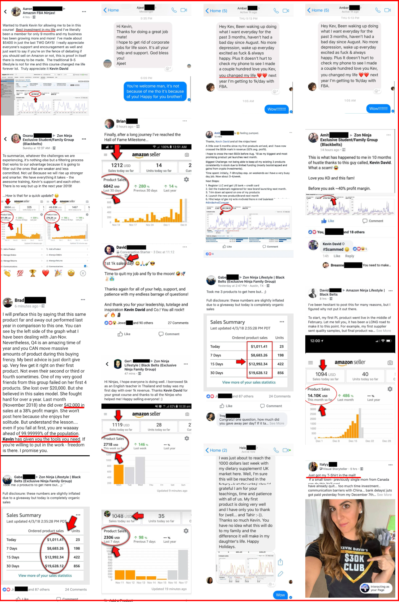 Kevin David Amazon FBA Ninja Review- Testimonials