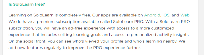 SoloLearn 定價 SoloLearn Pricing