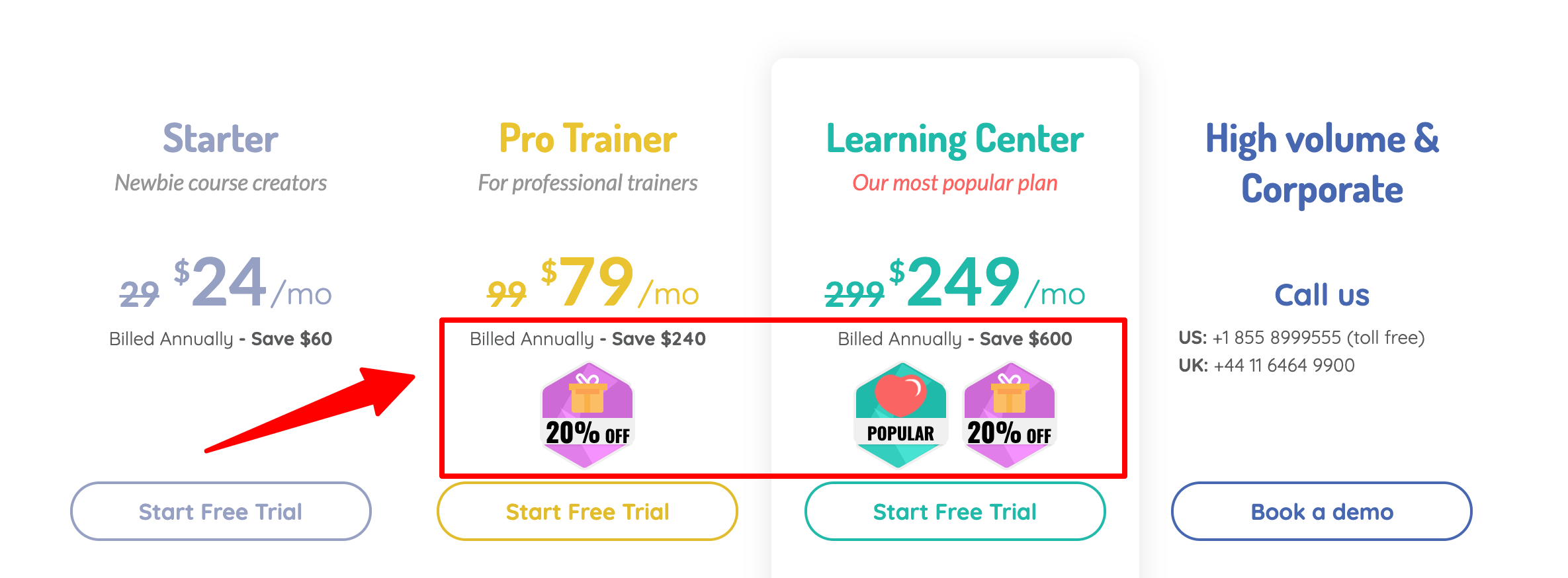LearnWorlds Fiyatlandırması LearnWorlds Pricing