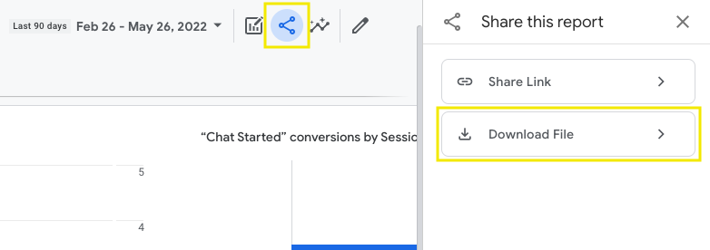 GA4 comment télécharger une capture d'écran de fichier