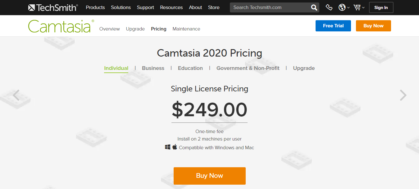Camtasia 定价 Camtasia Pricing