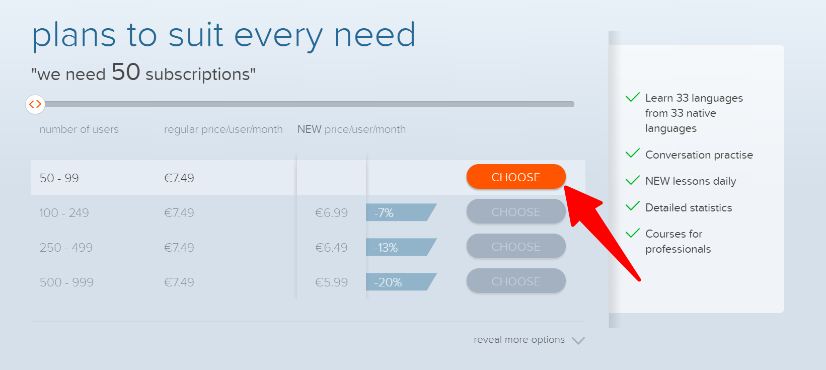 Mondly - Piano tariffario Mondly - Pricing Plan