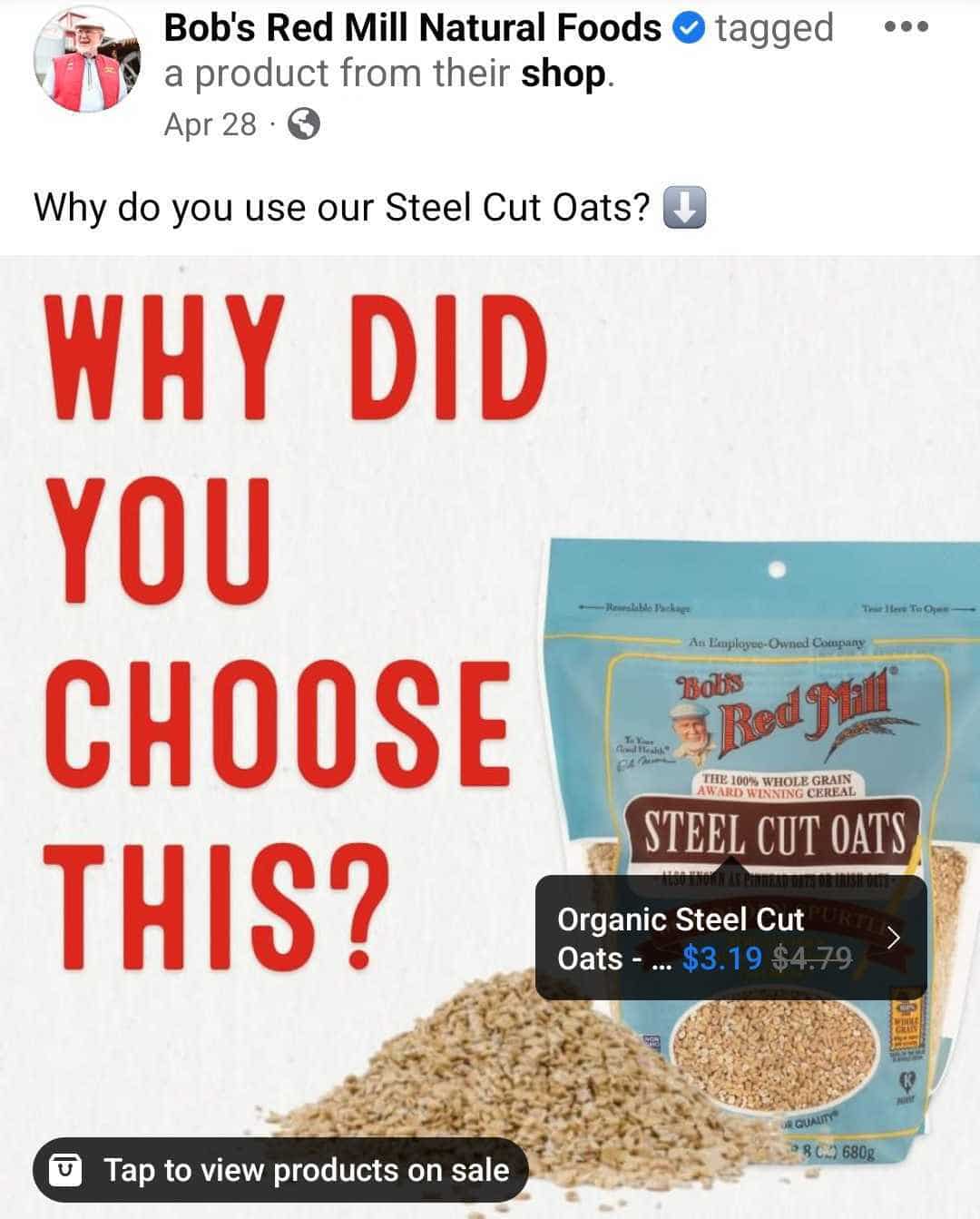 commerce de détail social - Bobs Red Mill Natural Foods