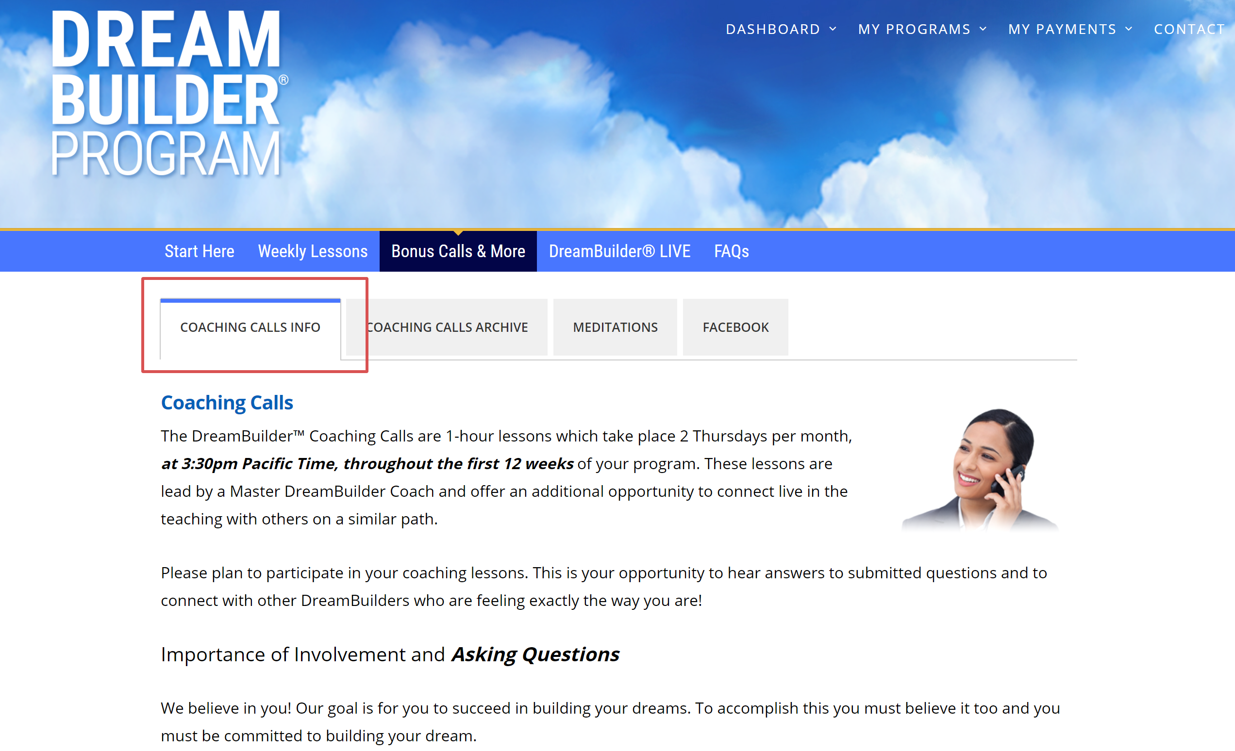 Dream builder program by Mary