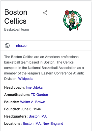 Exemplo de painel de conhecimento