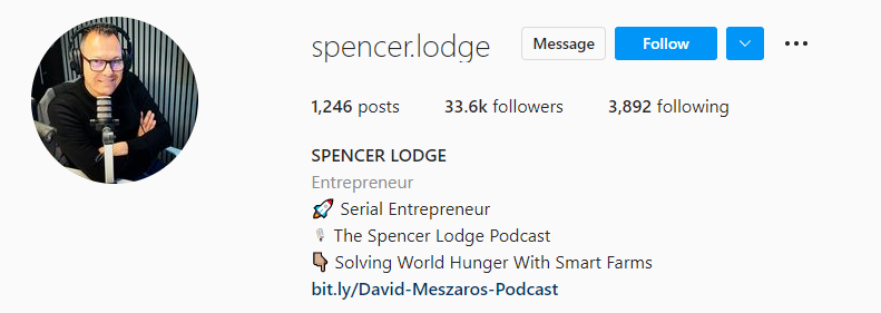 Spencer Lodge Influenciador de criptomonedas en Instagram