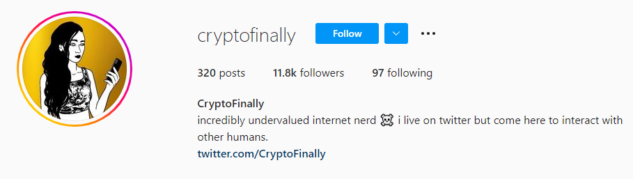 Crypto finalmente Instagram Crypto Influencer