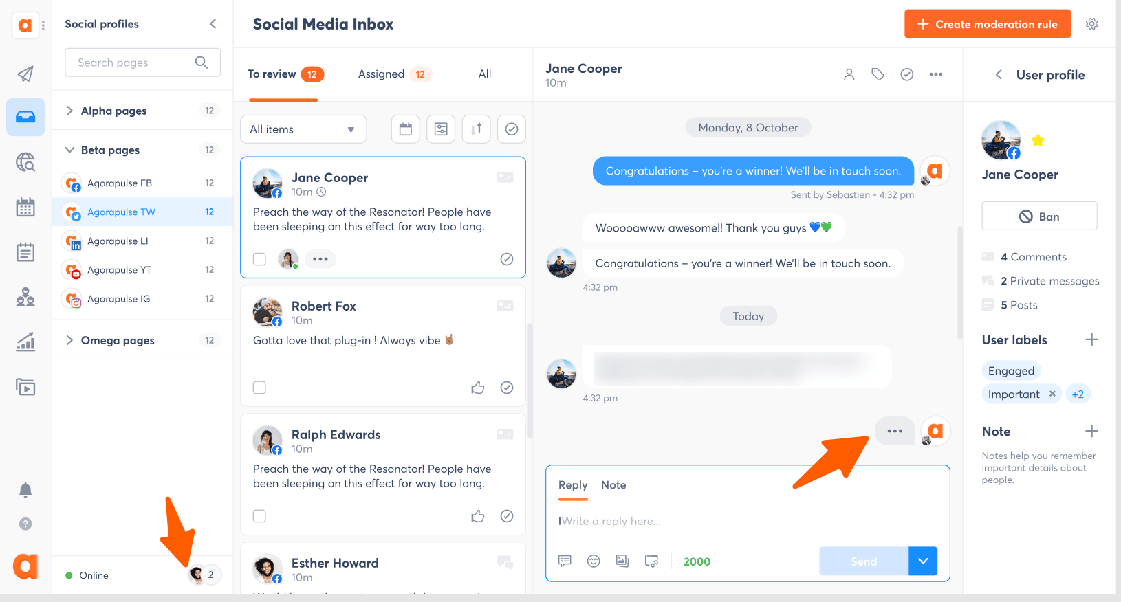 fluxo de trabalho da equipe agorapulse