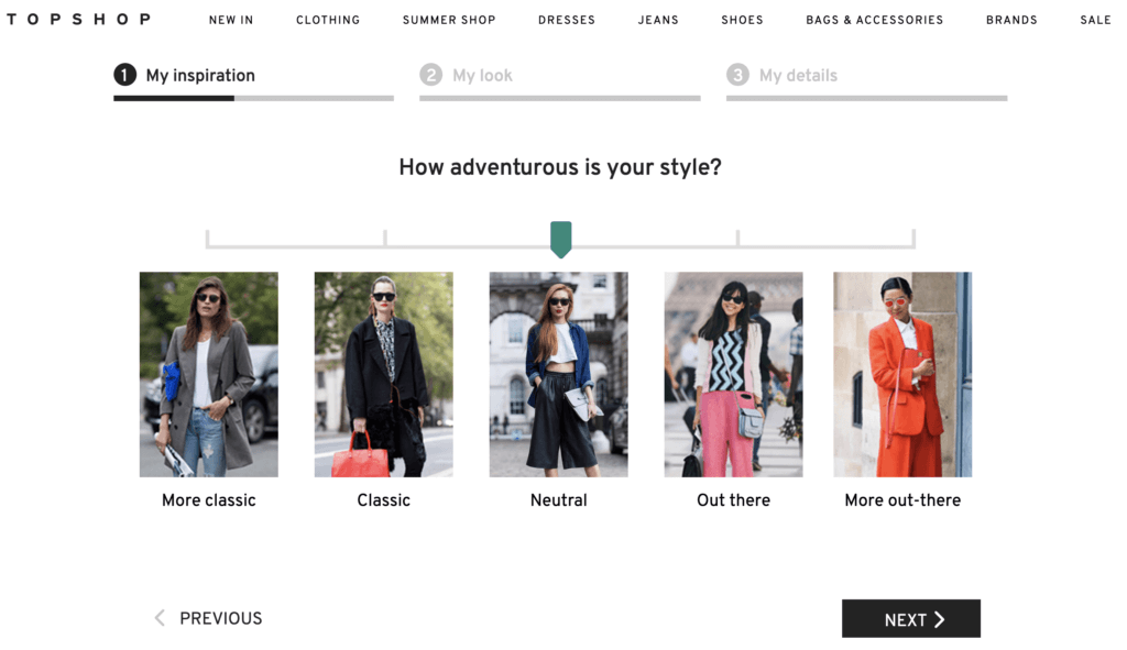 แบบทดสอบ Topshop