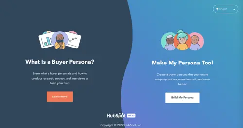 Screenshot of Hubspot's Make My Persona.