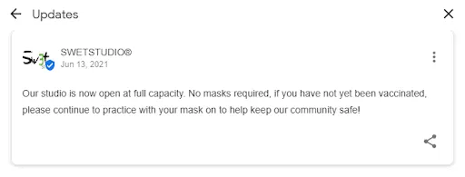 Exemplu de postare GMB