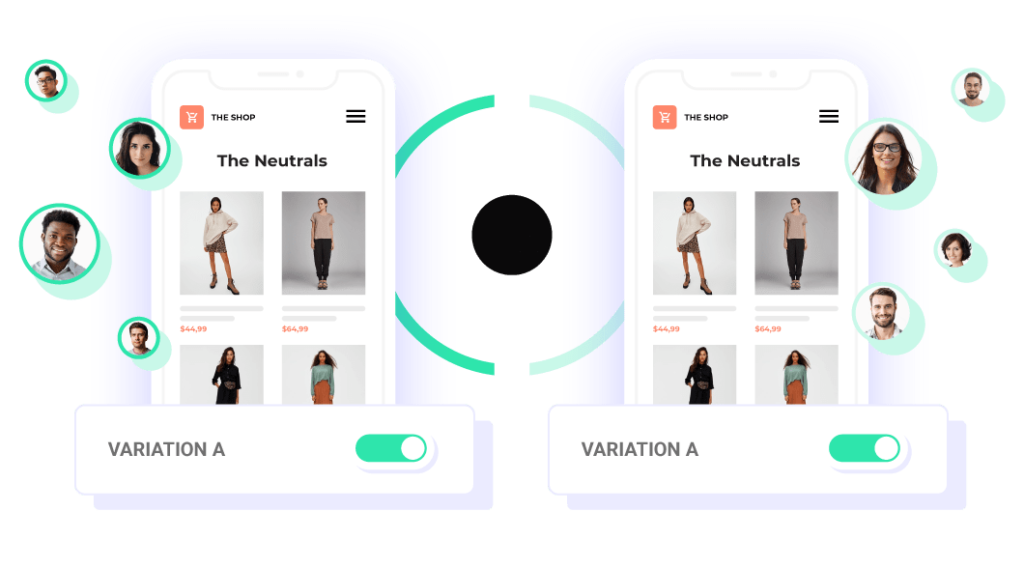 Captură de ecran a testului Kameleoon A/A