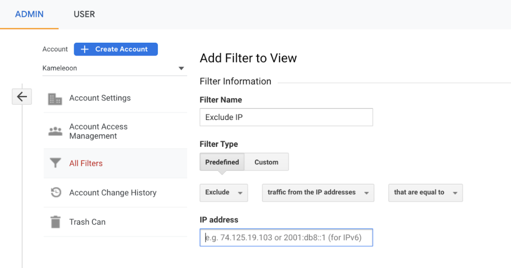 Captură de ecran Google Analytics.